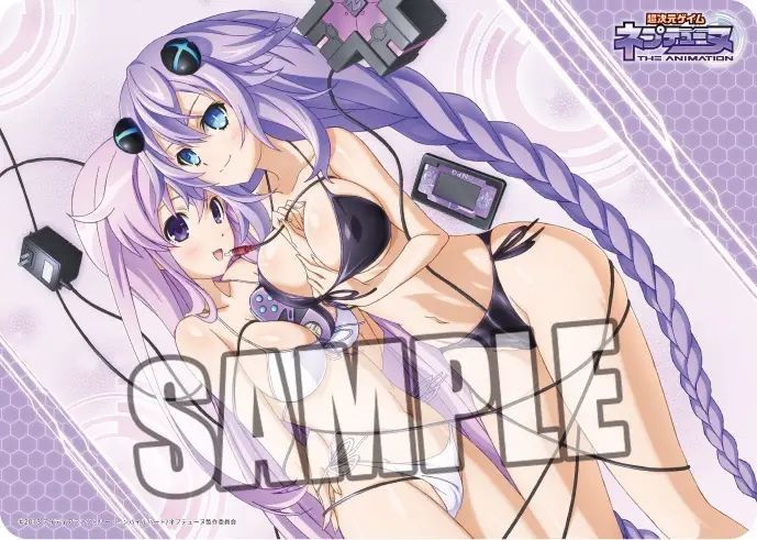 Hyperdimension Neptunia "Purple Heart & Purple Sister" Character Rubber Mat Broccoli