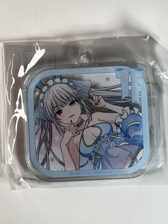 Date A Bullet “White Queen B” C-04 Acrylic Keychain Kuji Kore Midnight Sweet Bunny Style ~2.3x2.3 Inches